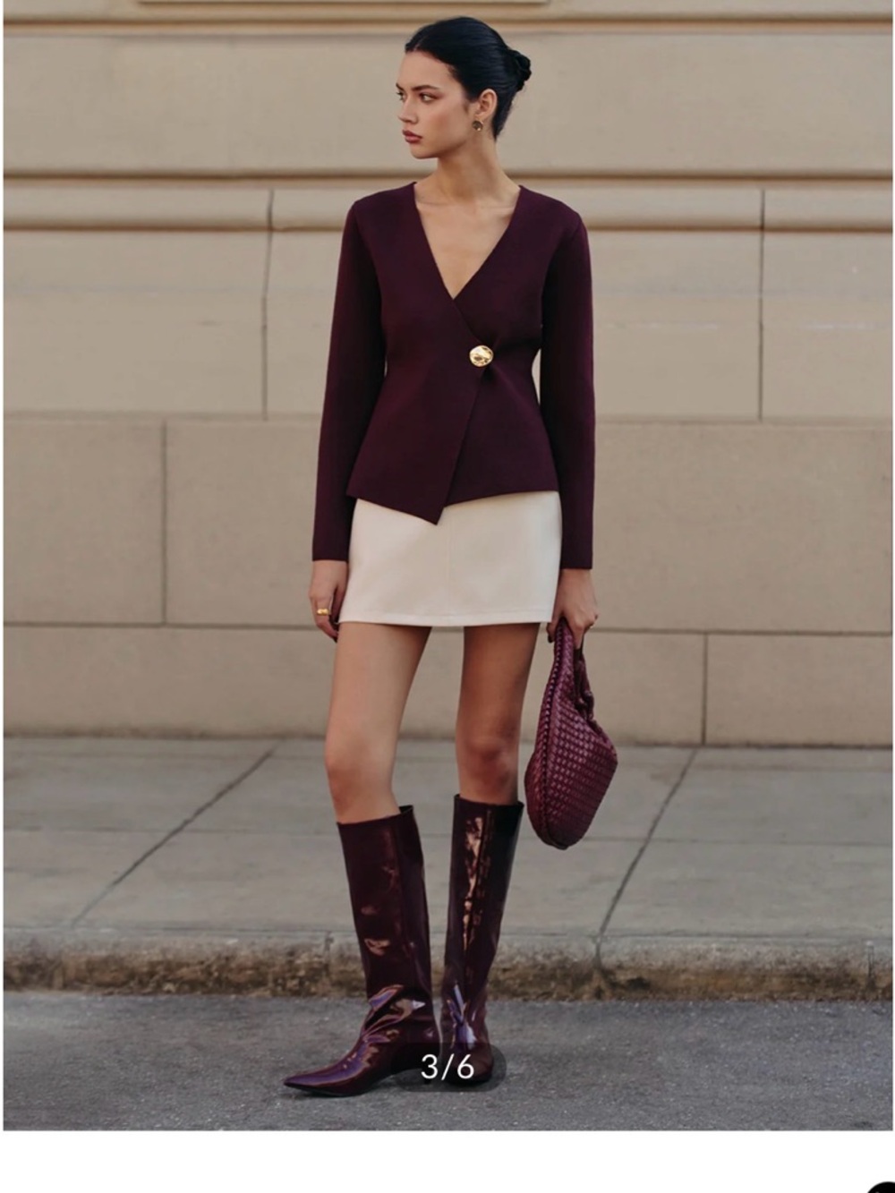 NWT Commense Asymmetric Wrap Cardigan – Burgundy (Size Large) SOLD OUT ON SITE